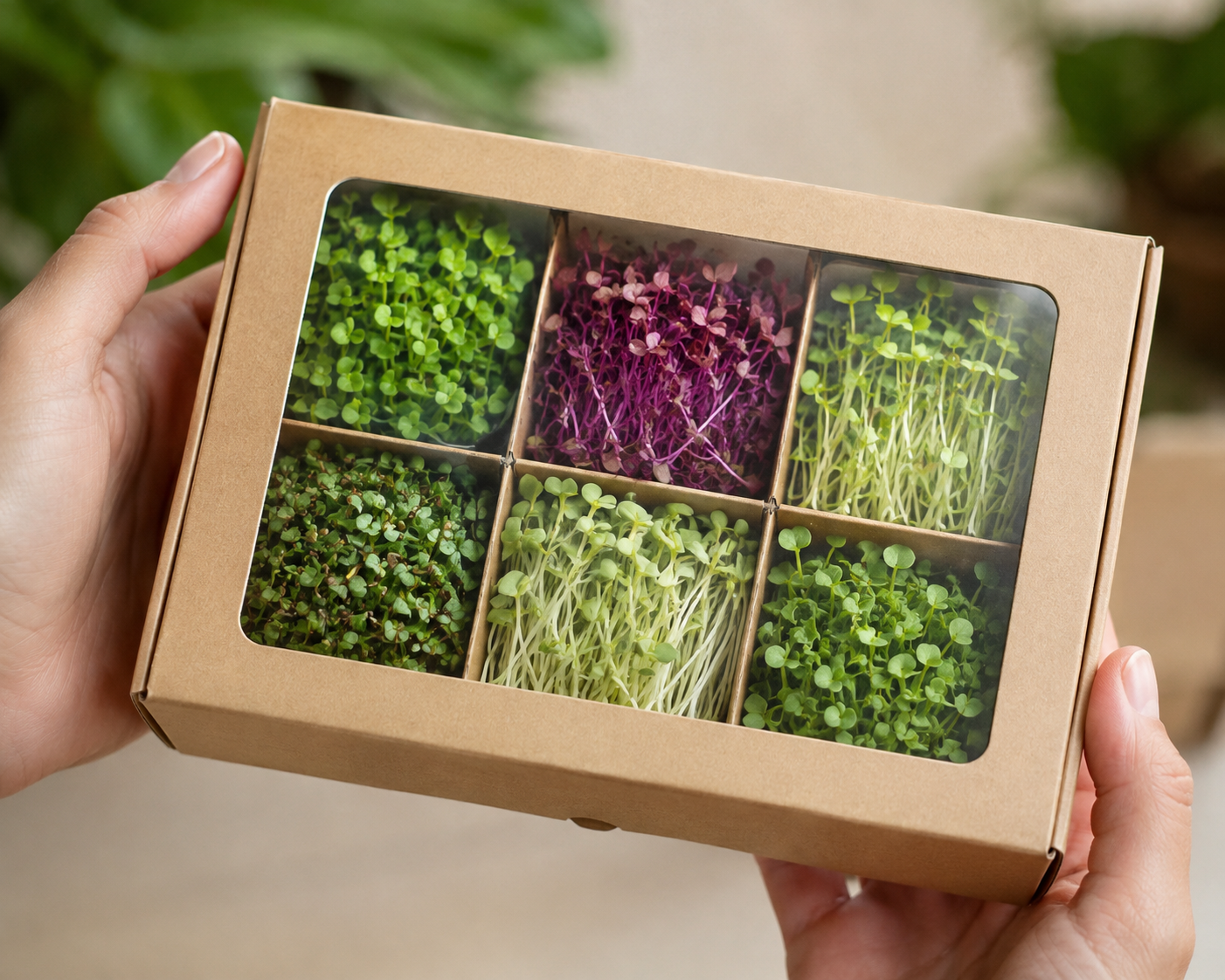 Fresh microgreens tray
